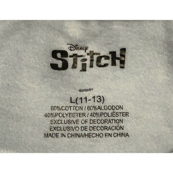 Disney Stitch Floral Blue Hoodie Women Size L Pullover Casual - Picture 2 of 5